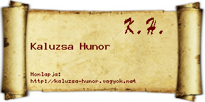 Kaluzsa Hunor névjegykártya